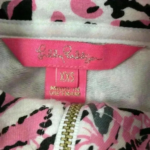 Lilly Pulitzer Sweatshirt Womens XXS UPF 50+ Popover Hangin W/ My Boo Panda Pink - Picture 7 of 11